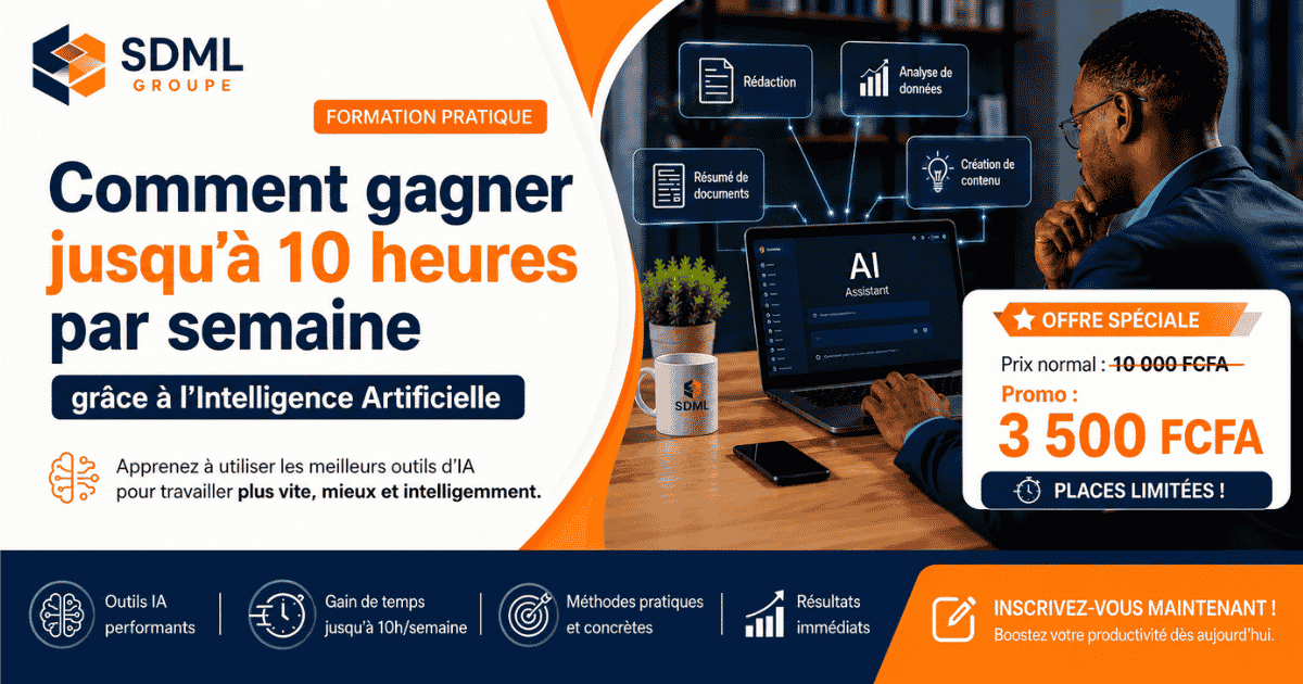 Formation Pratique en Intelligence Artificielle :  Apprenez à gagner jusqu'à 10 heures par semaine grâce aux meilleurs outils d'IA